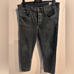 Rag & Bone Fit 2 Slim Button Fly Jeans Mens 36x27 Black Washed Out